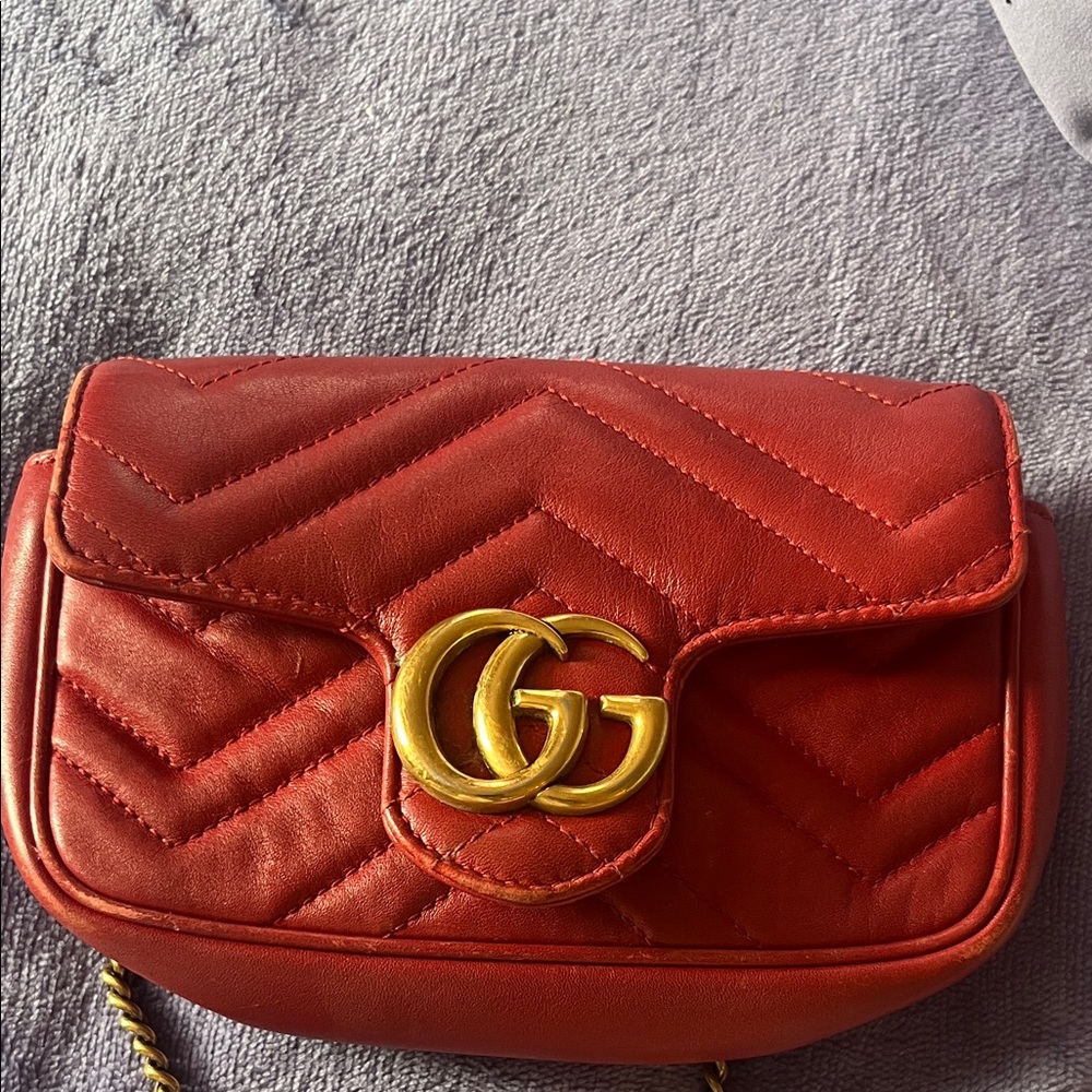 Gucci Red Quilted Leather Crossbody Bag